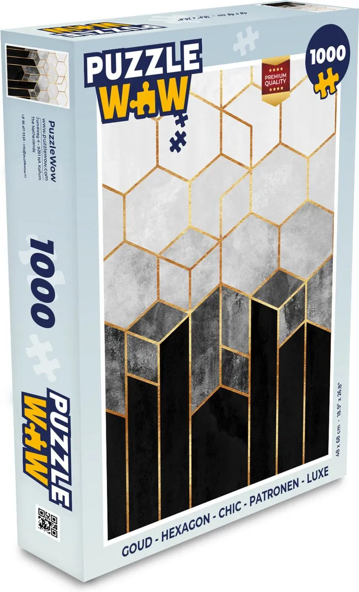 PuzzleWow Hexagon Legpuzzel 1000 Stuks - Multicolor