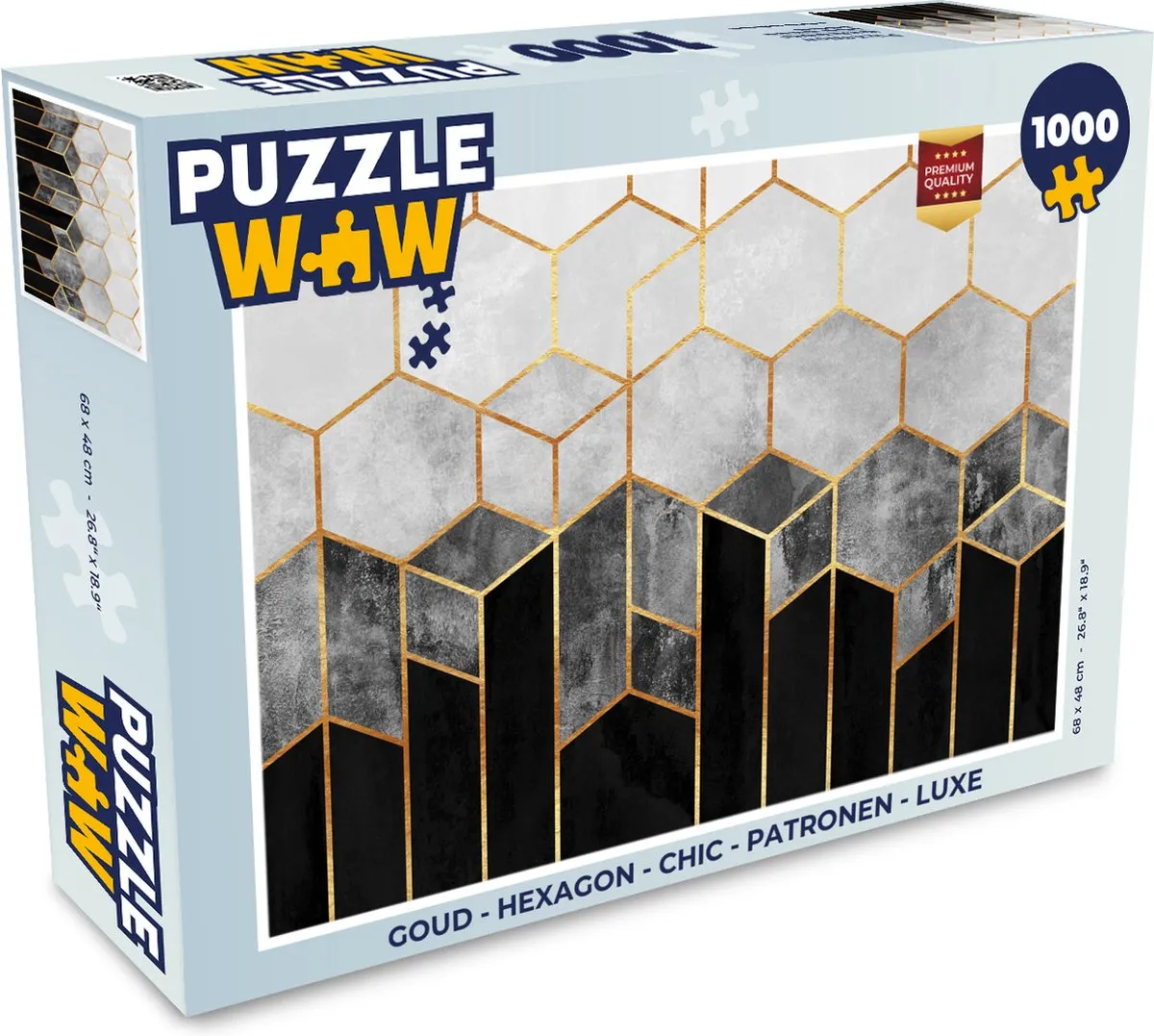 PuzzleWow Hexagon Legpuzzel 1000 Stuks - Multicolor