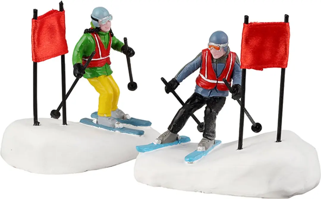 Lemax Slalom Stars Kersthuisjes Set - 2 Stuks - Multicolor