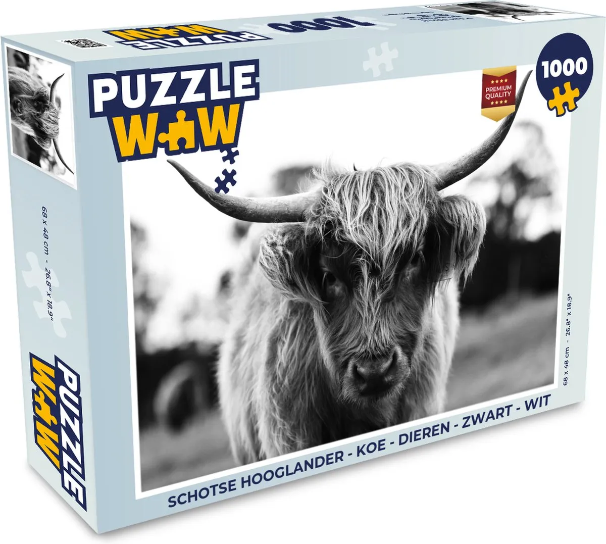PuzzleWow Schotse Hooglander Legpuzzel 1000 Stuks - Multicolor