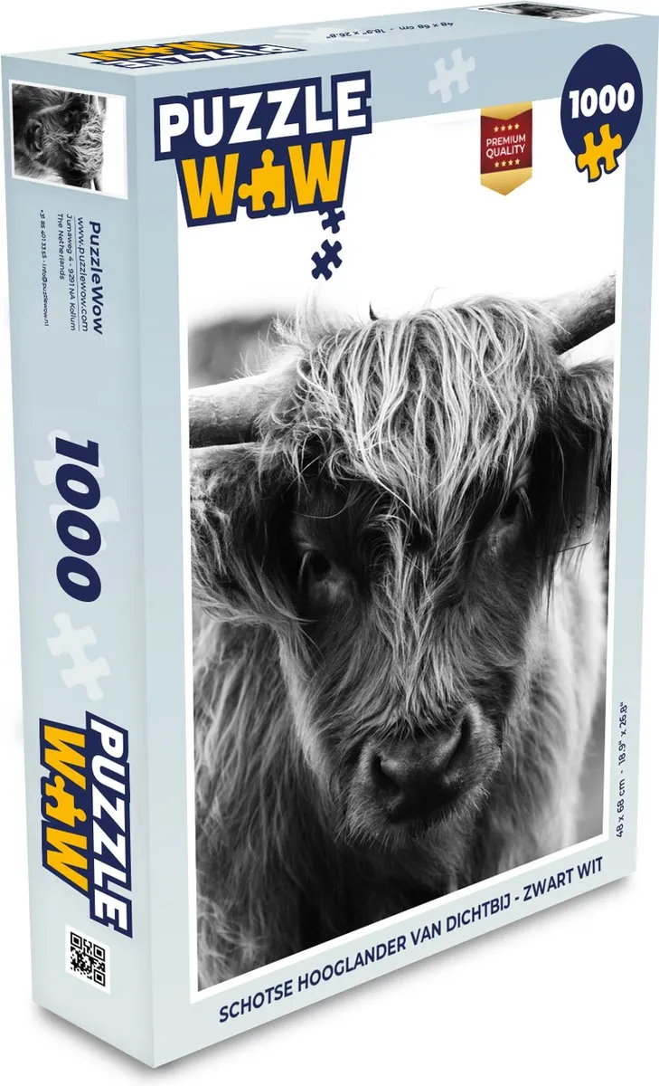 PuzzleWow Schotse Hooglander Legpuzzel 1000 Stuks - Multicolor