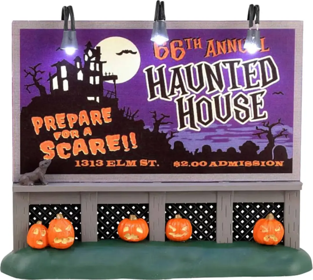 Lemax Spooky Town Haunted House Billboard