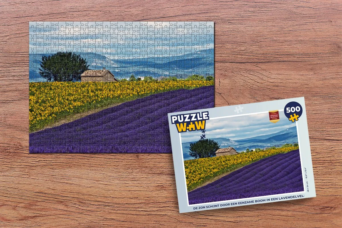 PuzzleWow Boerderij met zonnebloemen puzzel 500 Stuks - Multicolor
