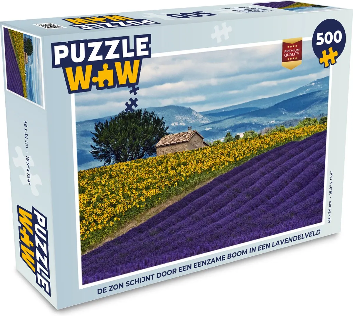 PuzzleWow Boerderij met zonnebloemen puzzel 500 Stuks