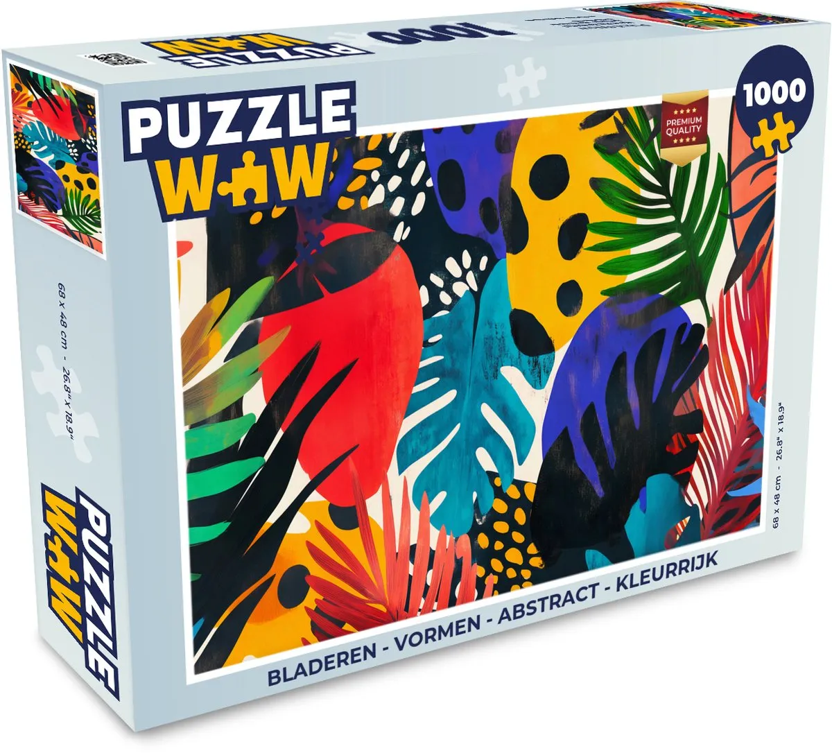 PuzzleWow Abstract Bloemen Legpuzzel 1000 Stuks - Kleurrijk