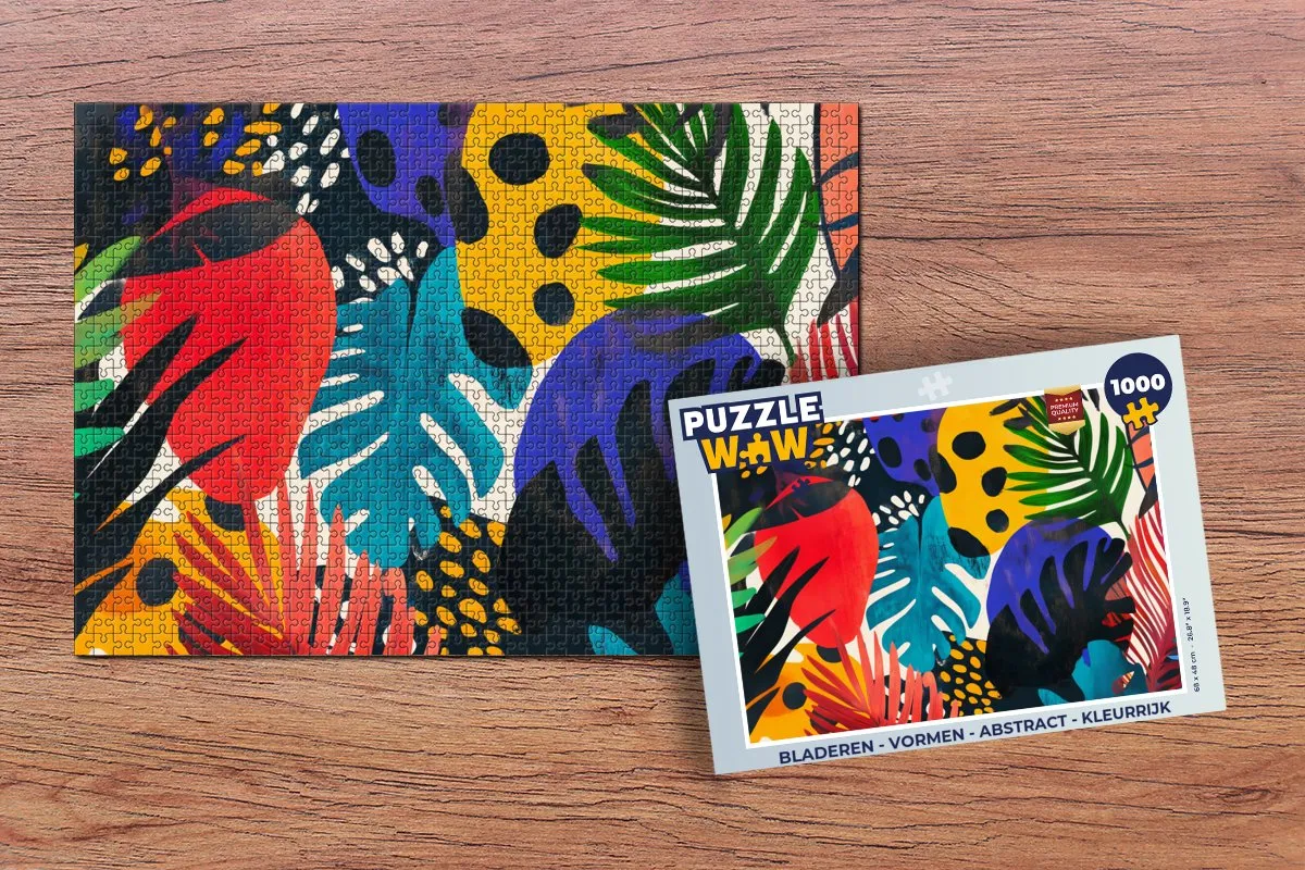 PuzzleWow Abstract Bloemen Legpuzzel 1000 Stuks - Kleurrijk