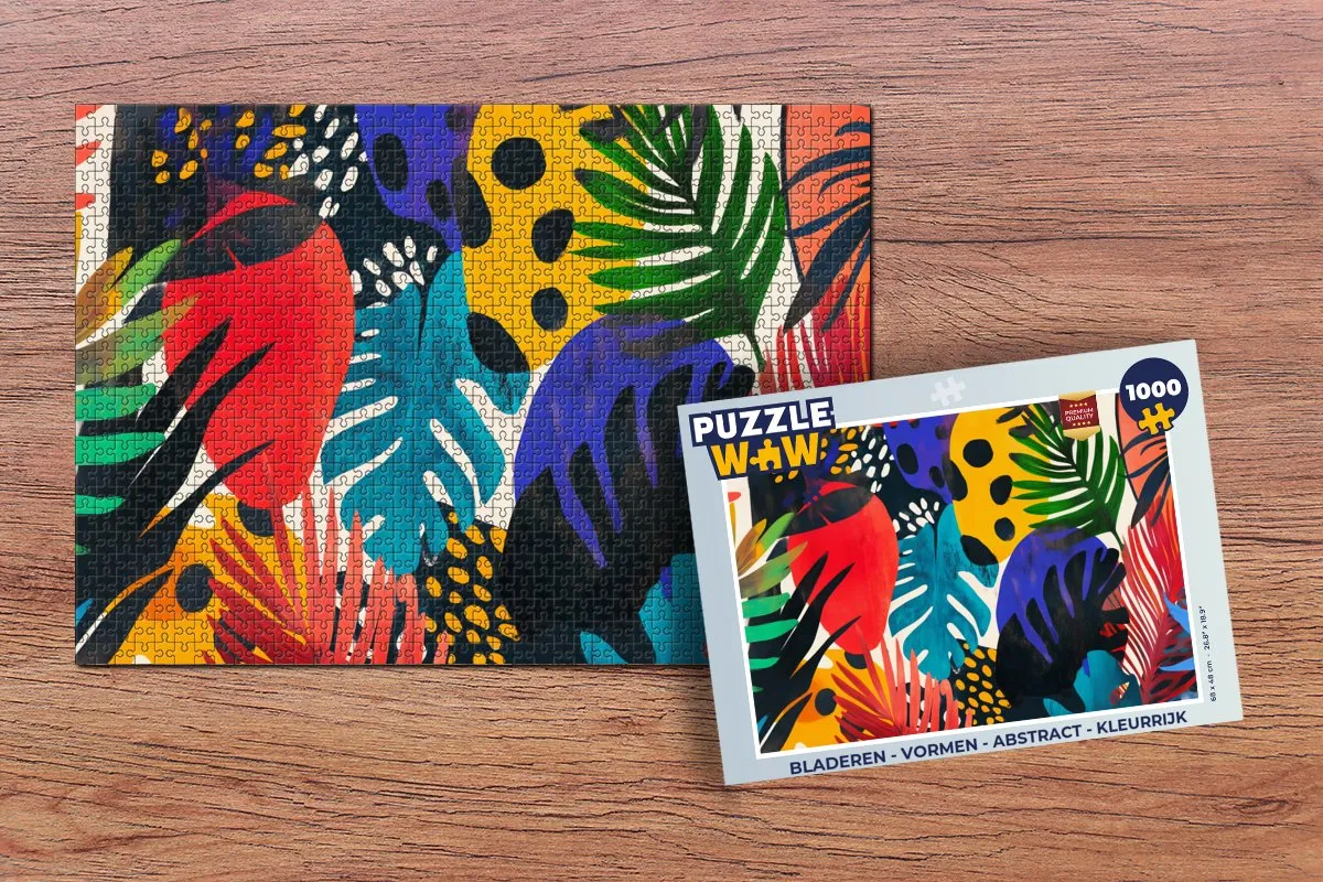 PuzzleWow Abstract Bloemen Legpuzzel 1000 Stuks - Kleurrijk