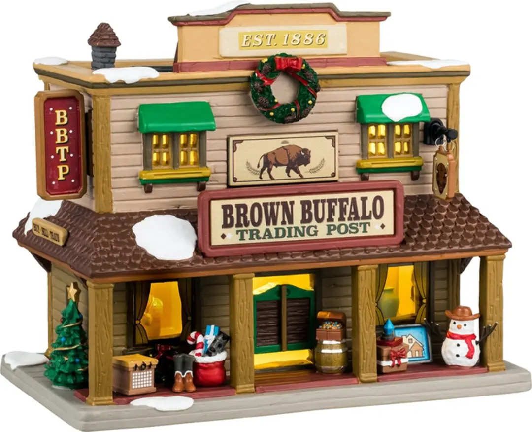 Lemax Brown Buffalo Trading Post