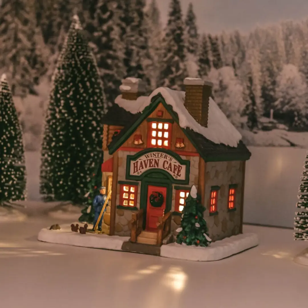 Lemax Winter's Haven Cafe Verlicht Gebouw - Meerkleurig - afbeelding 6 van 6