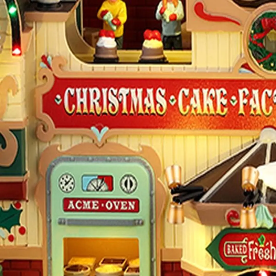 Lemax Christmas Cake Factory Verlichte Sights & Sounds - Meerkleurig