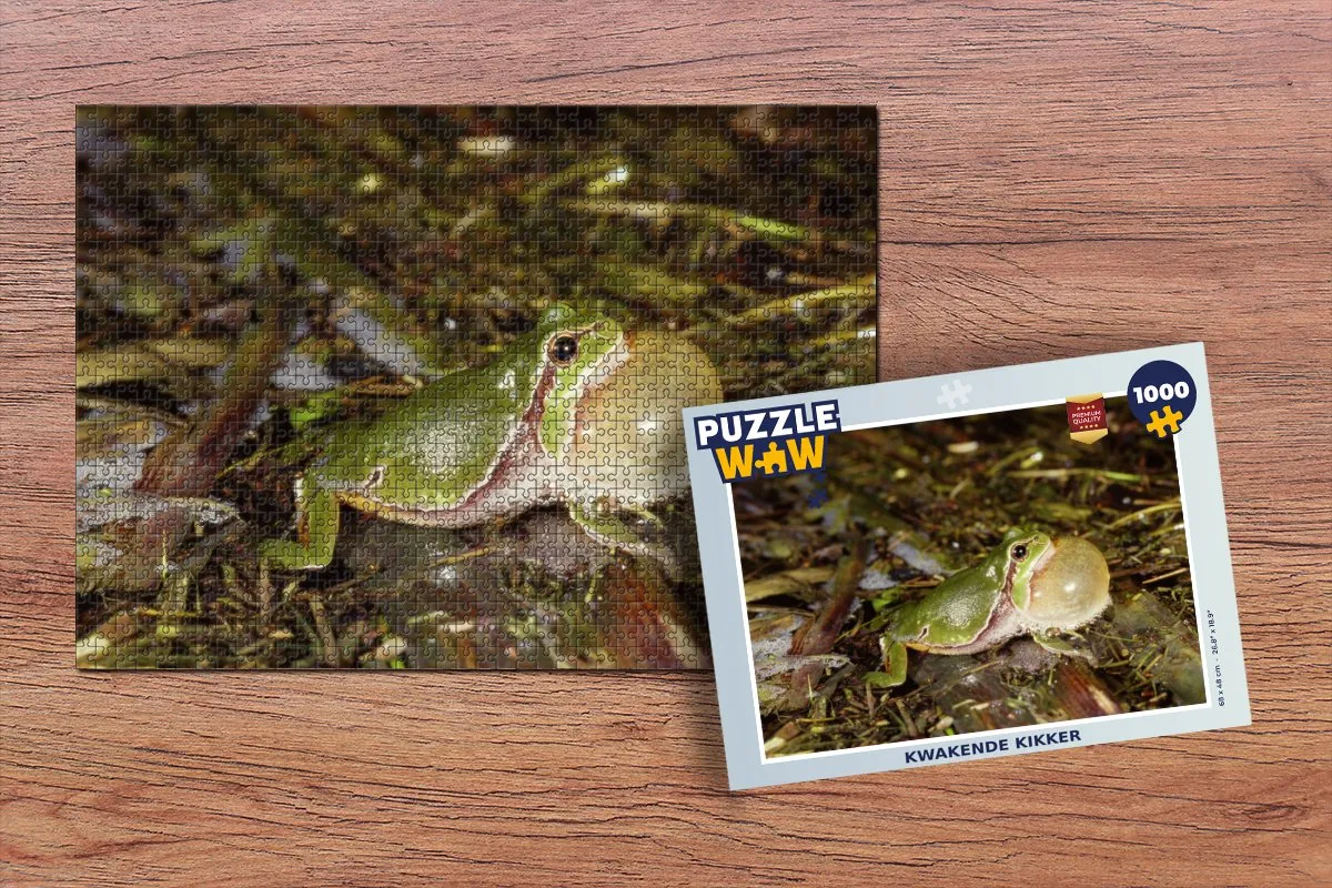 PuzzleWow Kwakende Kikker Legpuzzel 1000 Stuks - Multicolor