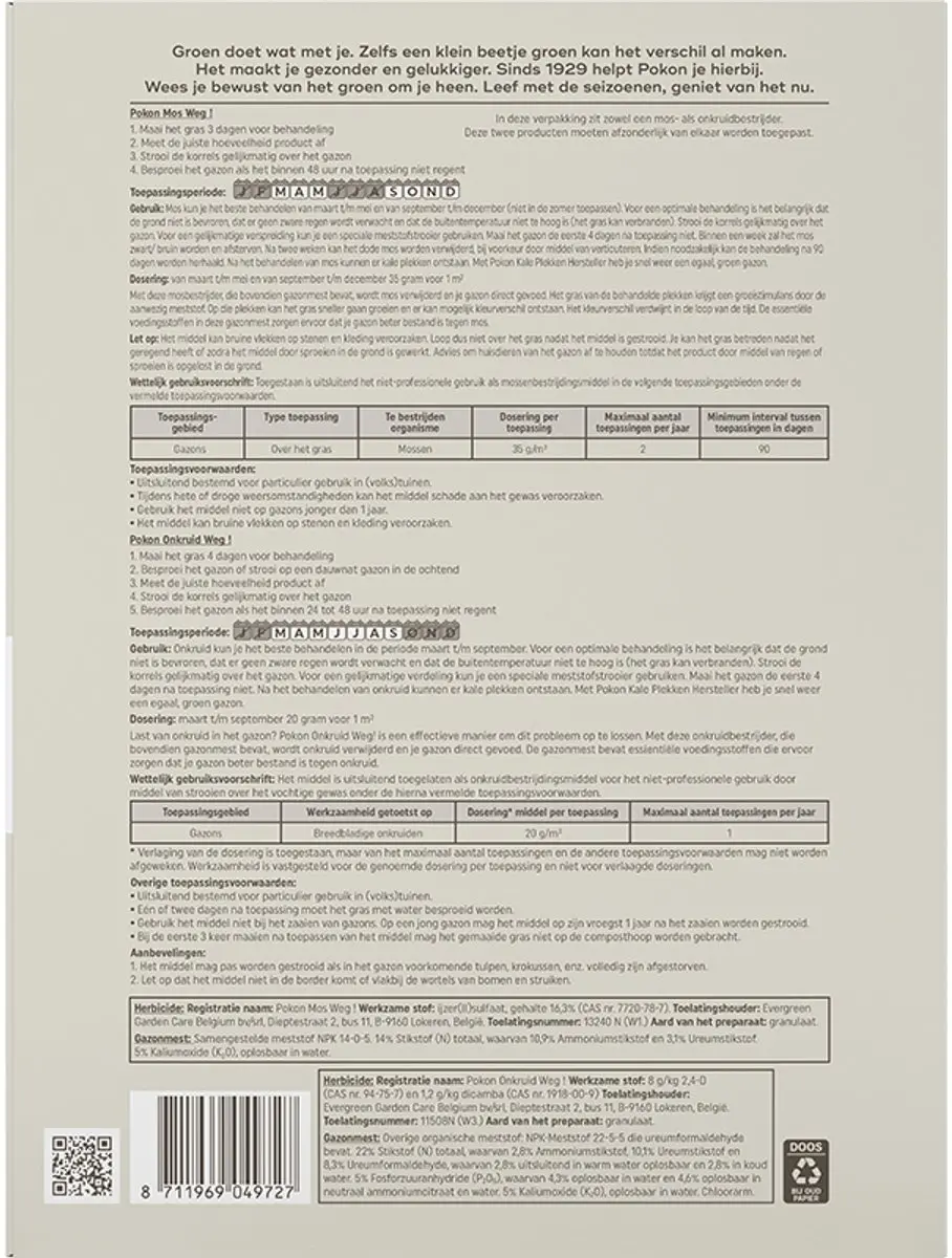 Pokon Mos en Onkruid Weg! 2,75kg - Gazonverdelger 50m² - afbeelding 3 van 6