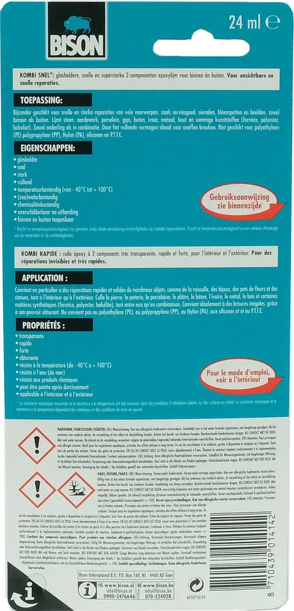 Bison Kombi Snel 2-Componentenlijm 25g - 24ml