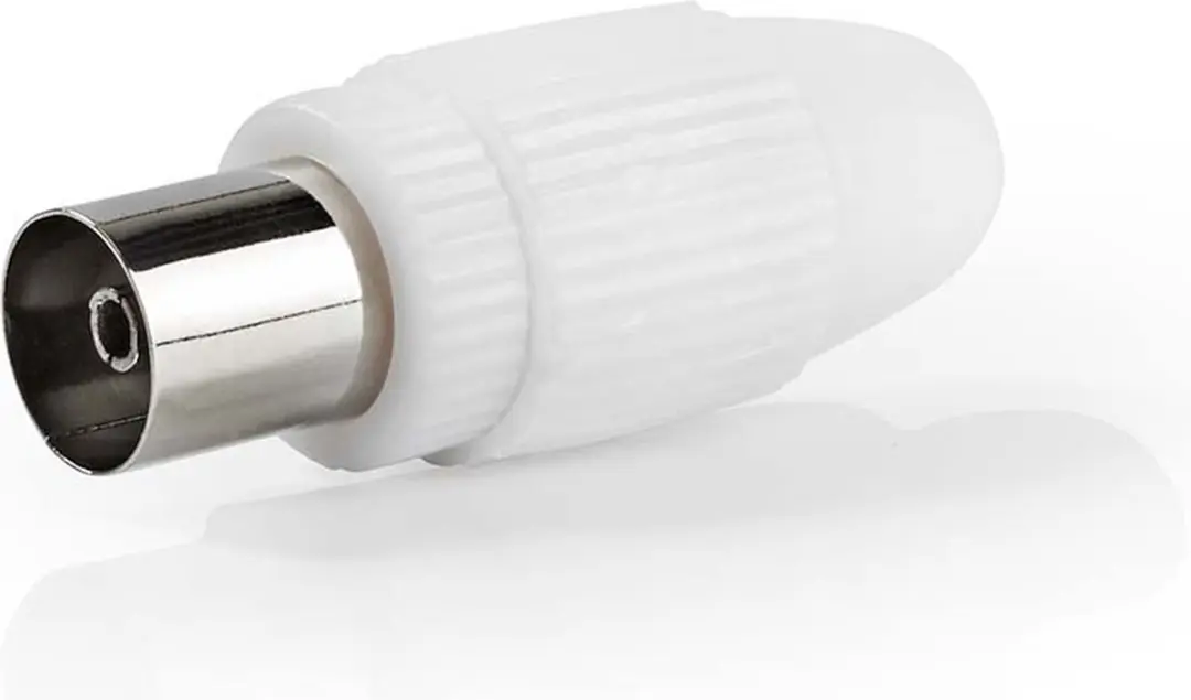 Nedis IEC Coax Connector Recht 75 Ohm - 2 Stuks - Wit