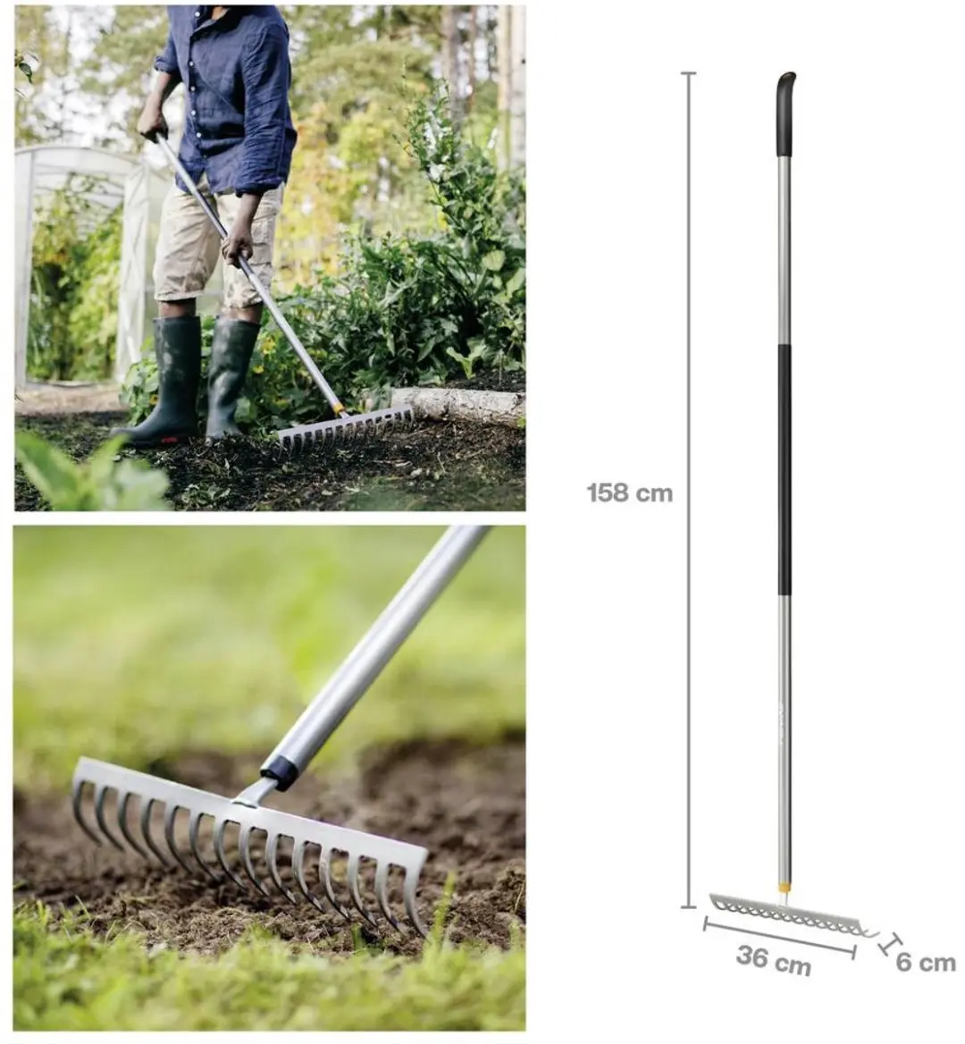 Fiskars 1077113 Hark Werkbreedte 36 cm