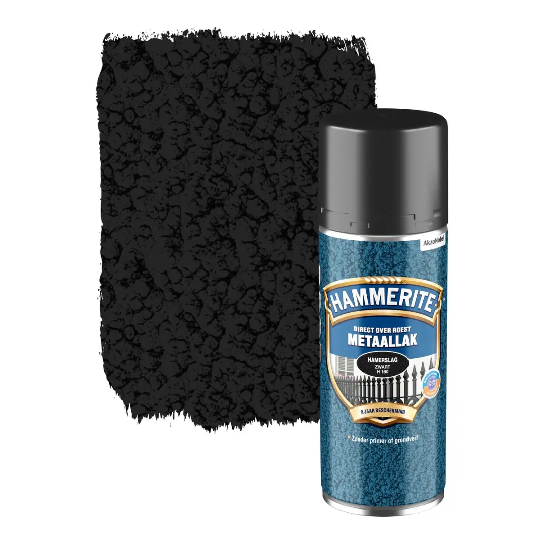 Hammerite Metaallak Hamerslag Spray 400ml - Zwart