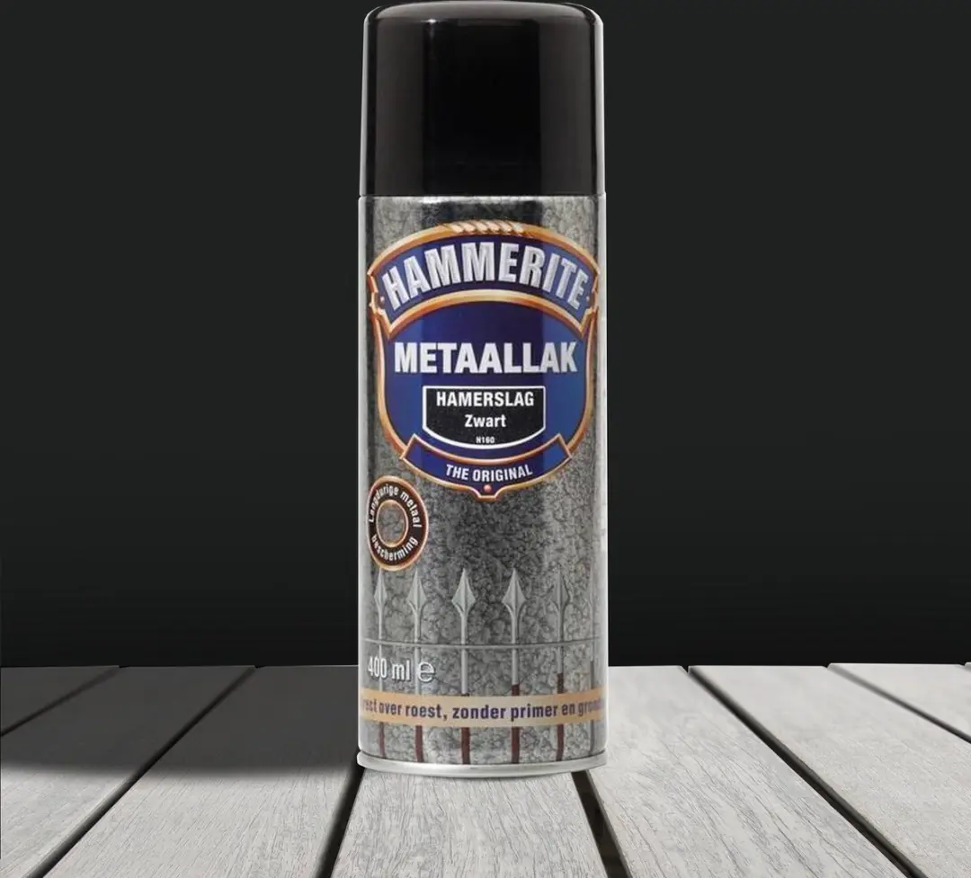 Hammerite Metaallak Hamerslag Spray 400ml - Zwart
