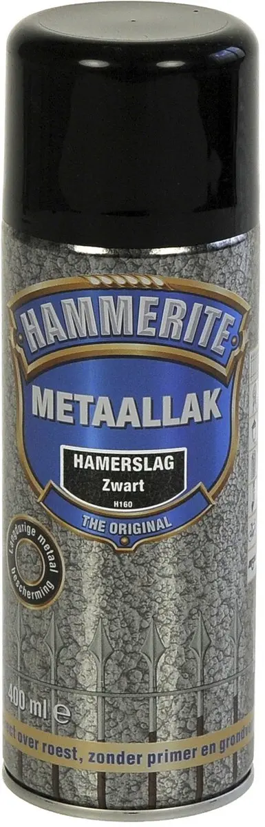 Hammerite Metaallak Hamerslag Spray 400ml - Zwart