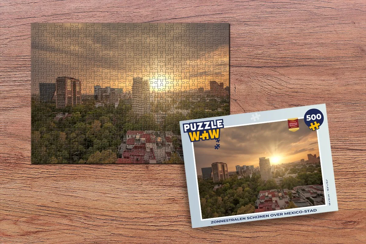 PuzzleWow Legpuzzel Zonnestralen Mexico-Stad 500 Stuks