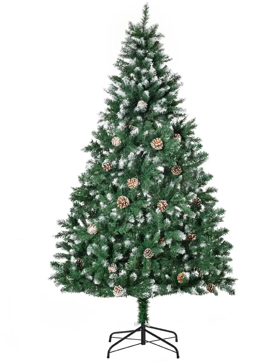 HOMCOM Kerstboom Kunststof, staal Ø90 x 180H cm Groen