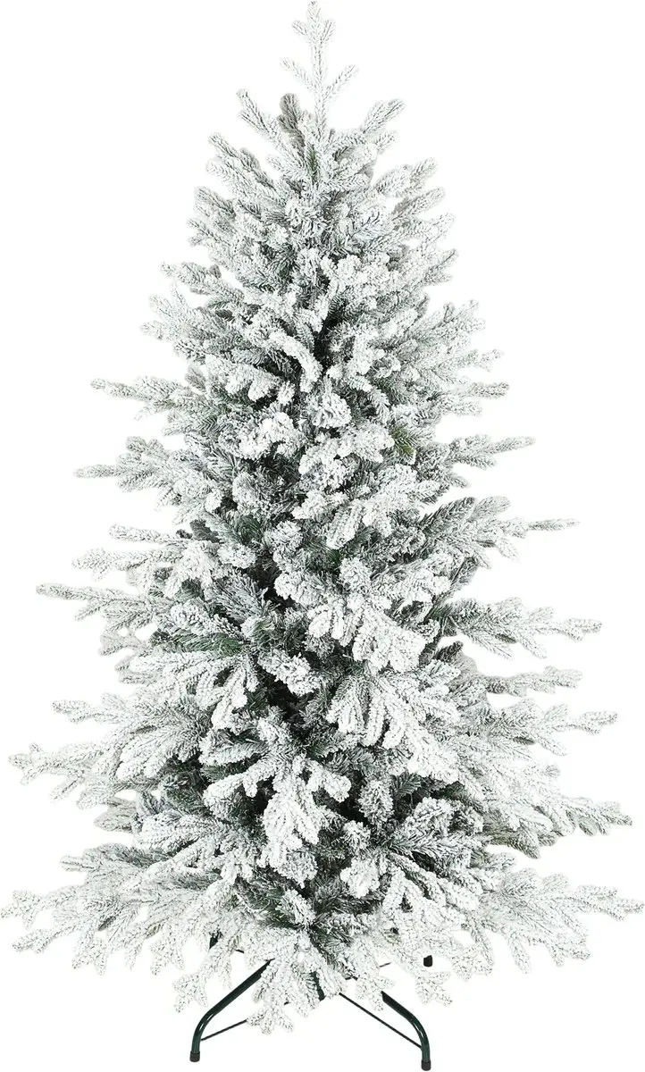 HOMCOM Kerstboom Kunststof, Metaal 93L x 93B x 150H cm Groen+Wit