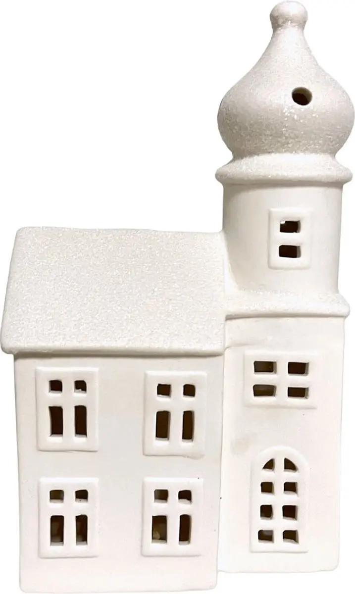 Kerst kerk deco 26x15x8.5