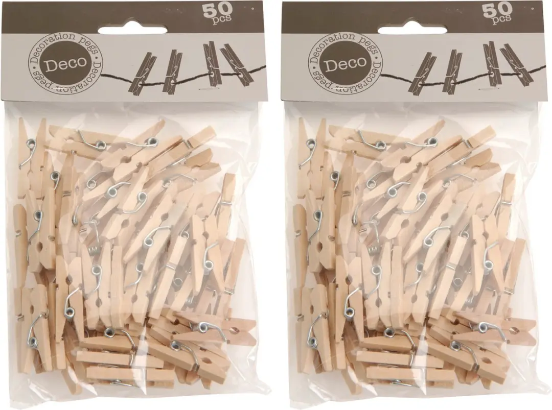 Mini Kerst fotoknijpertjes/kaartknijpertjes hout