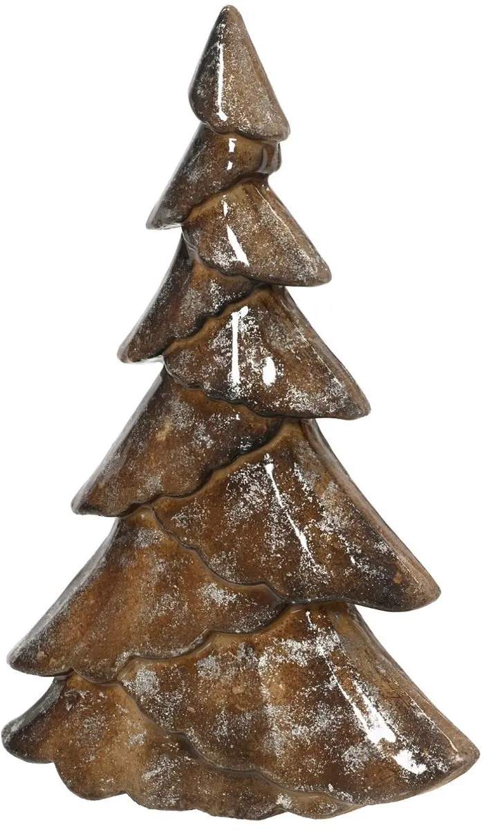 Kaemingk Decoratieboom Hout Bruin Zilver 24,5cm