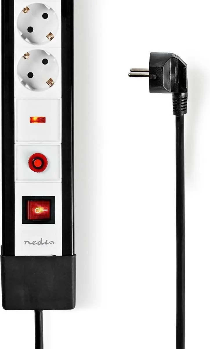 Nedis Stekkerdoos 6-wegs 3500W 3m - Zwart - afbeelding 5 van 6