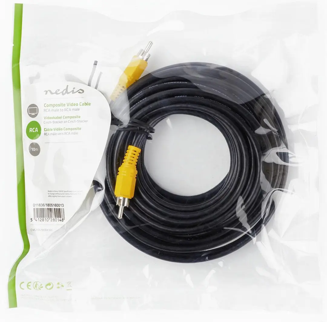 Nedis Composiet Videokabel RCA - 10m - Zwart - afbeelding 3 van 4