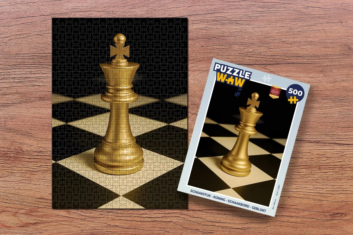 PuzzleWow Schaakstuk Koning Legpuzzel 500 Stuks - Geblokt