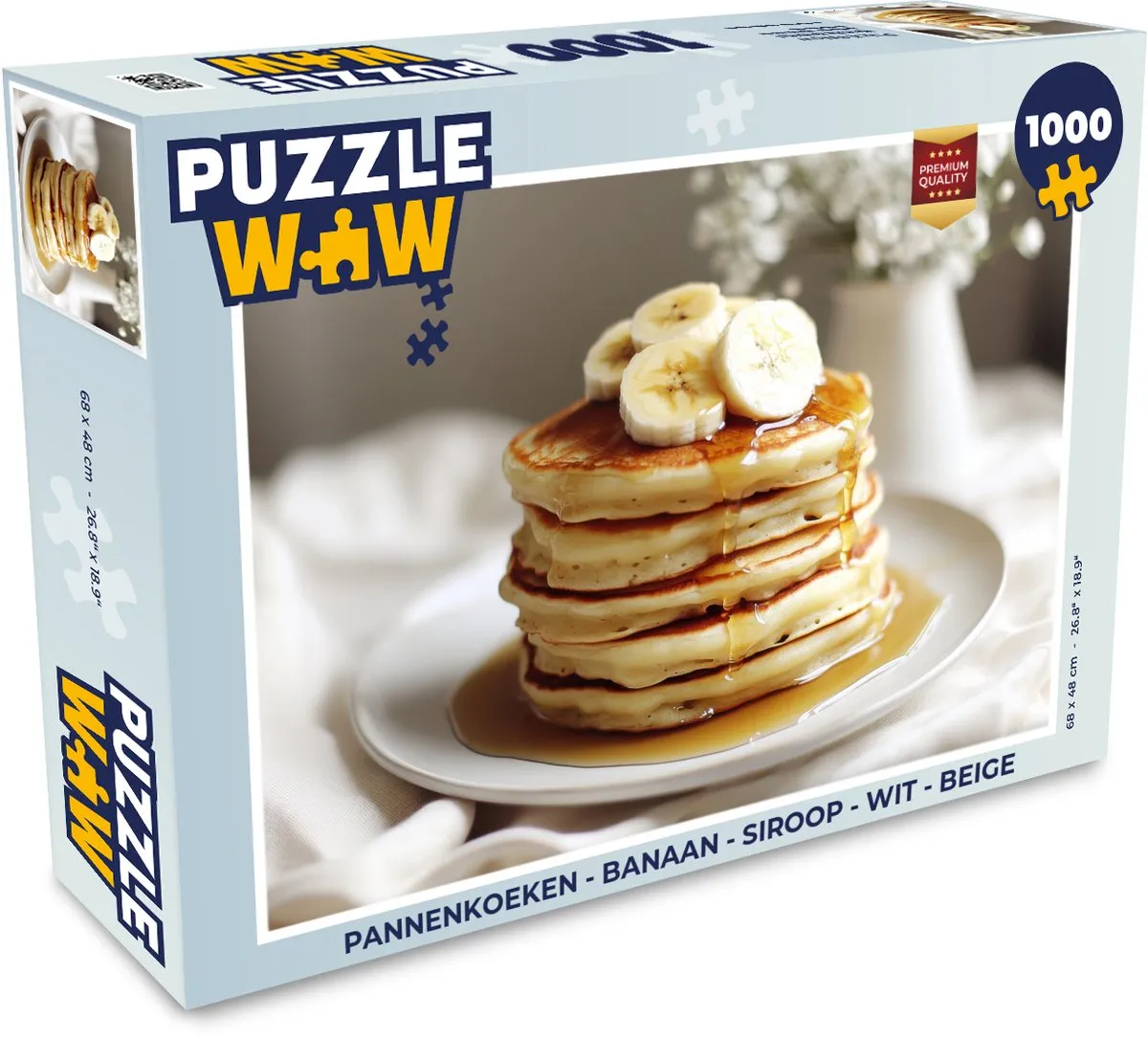 PuzzleWow Pannenkoeken Legpuzzel 1000 Stuks - Beige