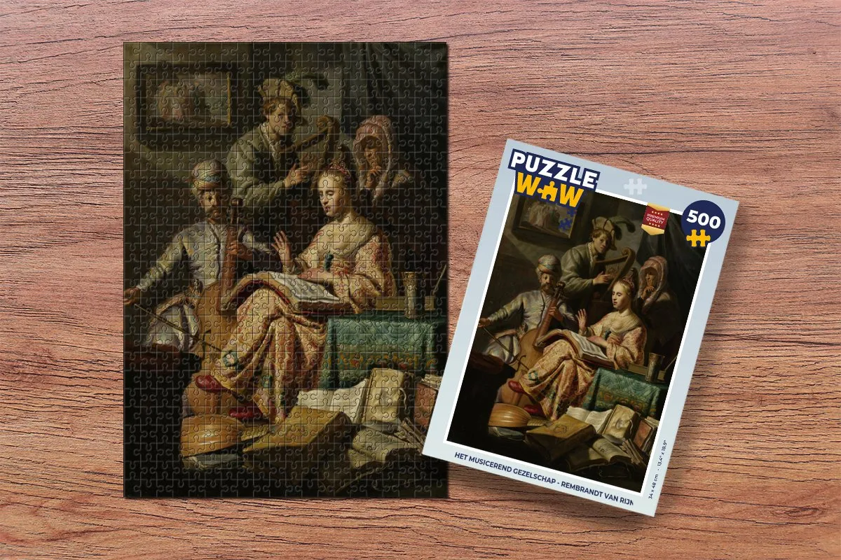 PuzzleWow Het Musicerend Gezelschap Legpuzzel 500 Stuks - Multicolor