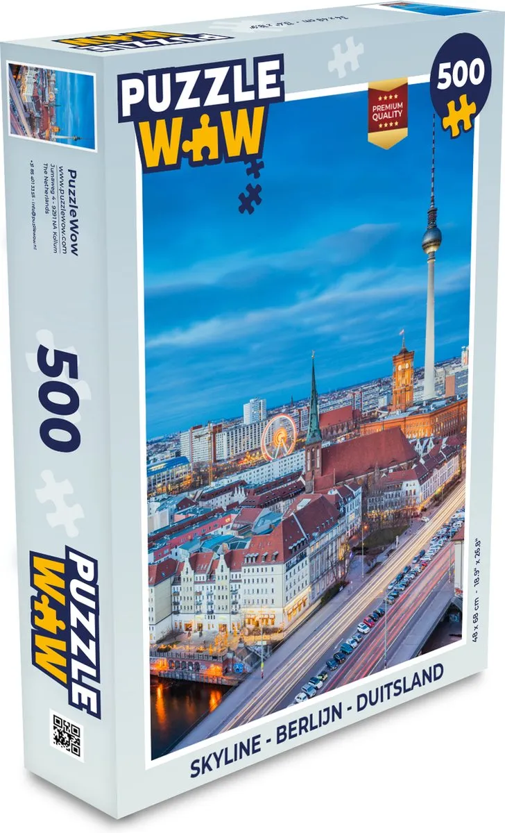 PuzzleWow Skyline Berlijn Legpuzzel 500 Stuks