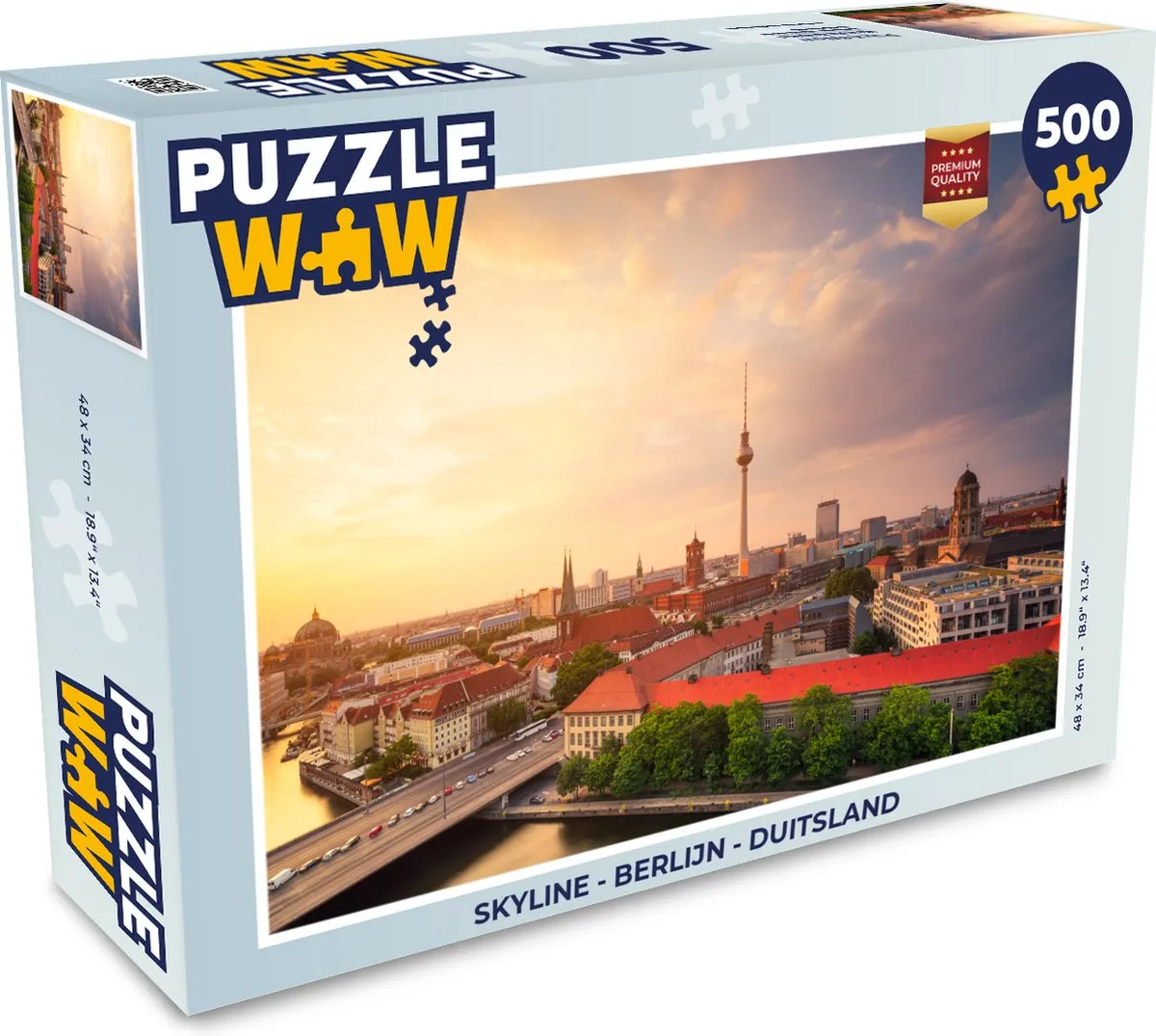 PuzzleWow Skyline Berlijn Legpuzzel 500 Stuks - Multicolor