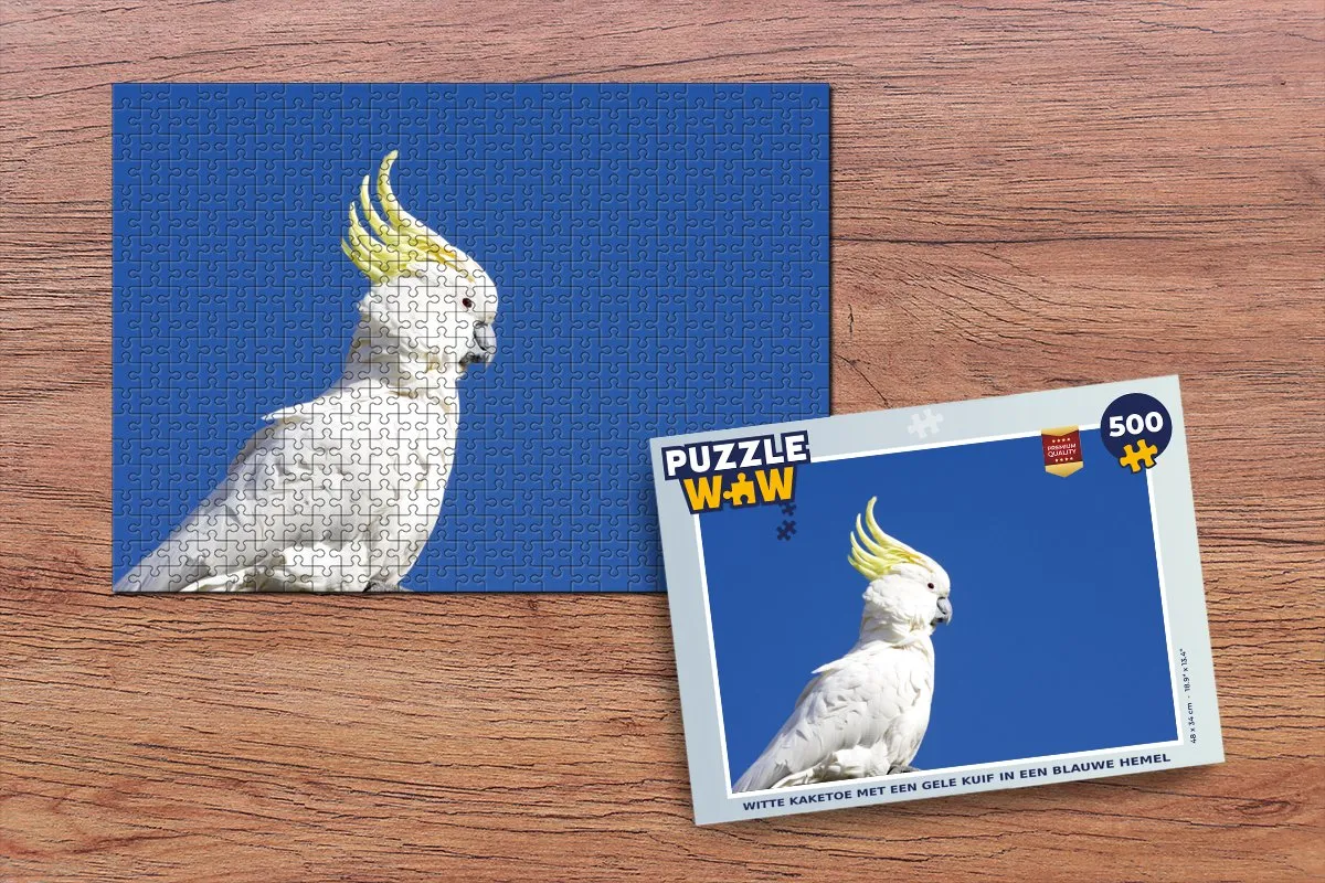 PuzzleWow Witte Kaketoe Legpuzzel 500 Stuks - Multicolor