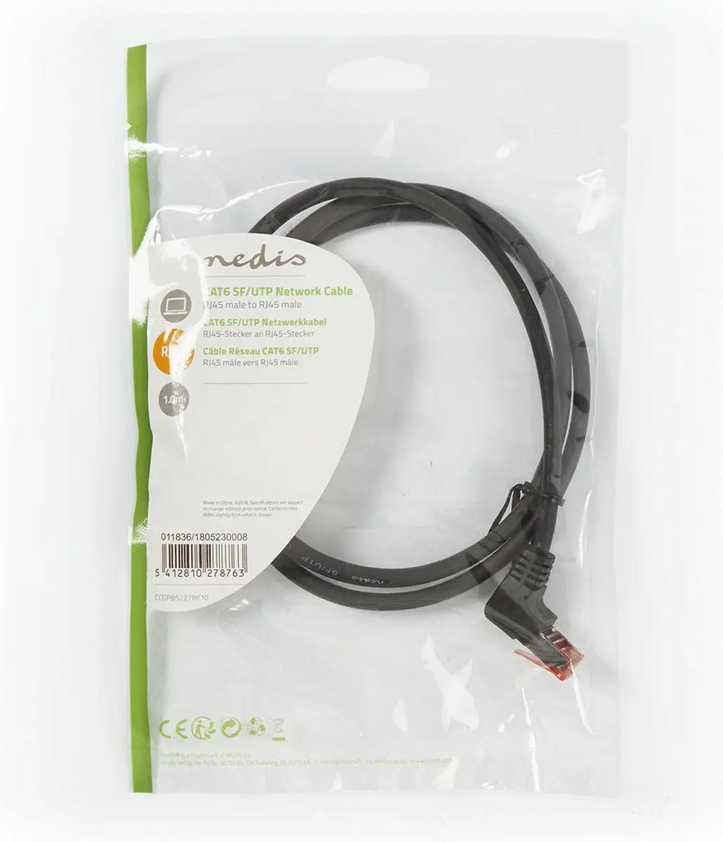 Nedis CAT6 Netwerkkabel CCGP85227BK10 - 1m - Zwart - afbeelding 4 van 6