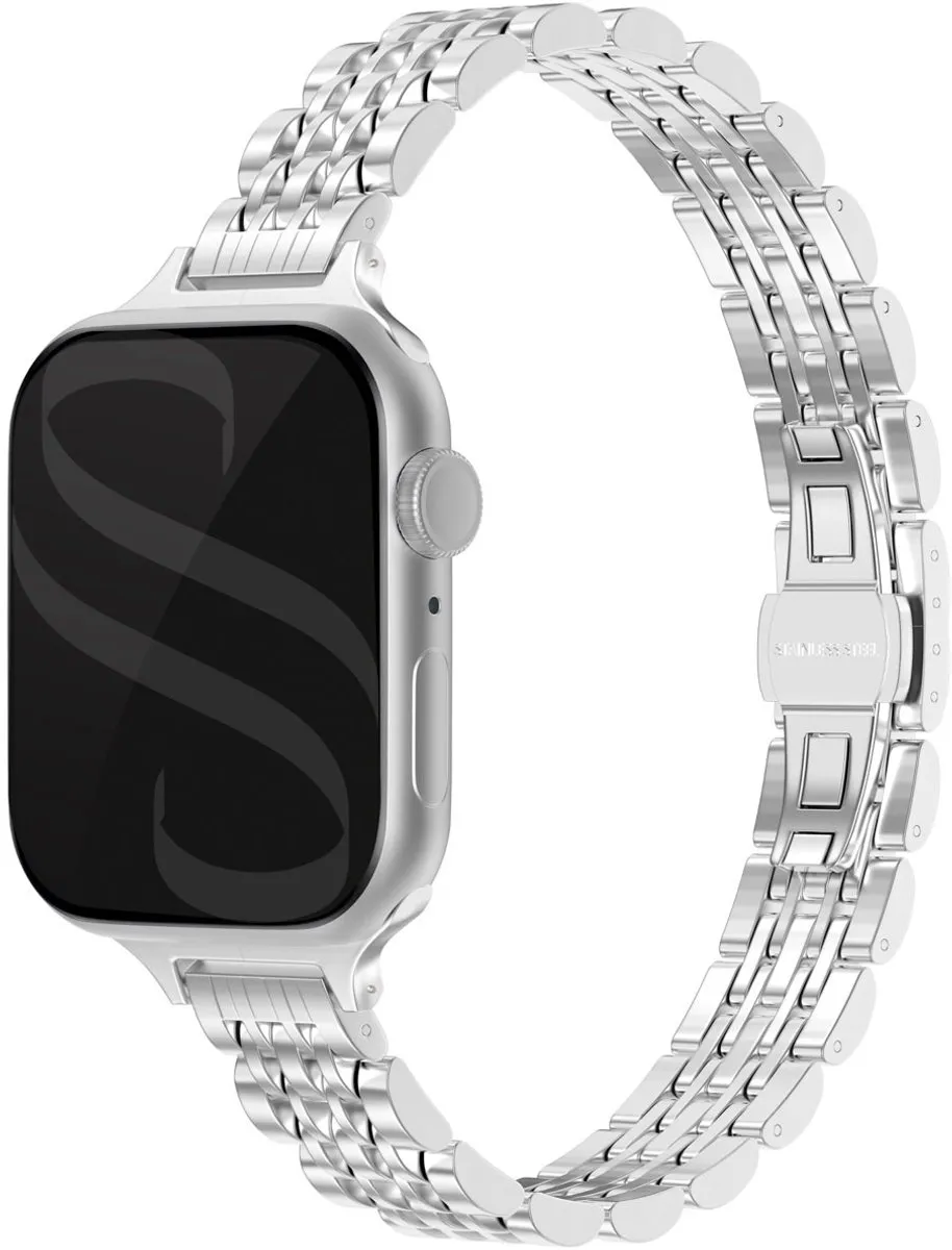 Selencia Slim Steel Schakelbandje Apple Watch 38-42mm - Zilver