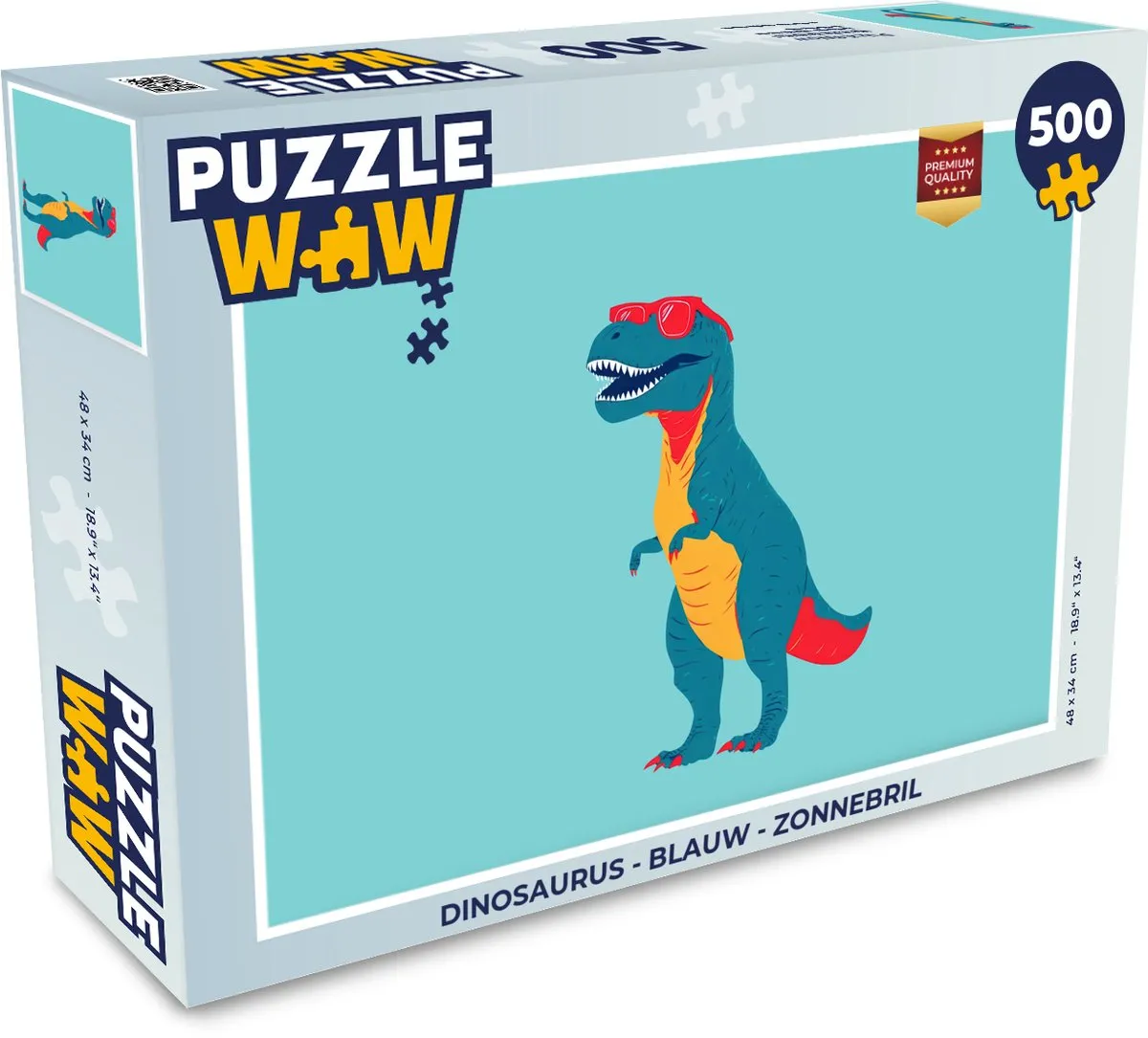 PuzzleWow Dinosaurus Zonnebril Legpuzzel 500 Stuks