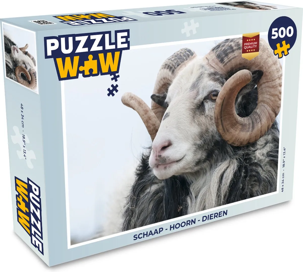 PuzzleWow Schaap Hoorn Dieren Legpuzzel 500 Stuks