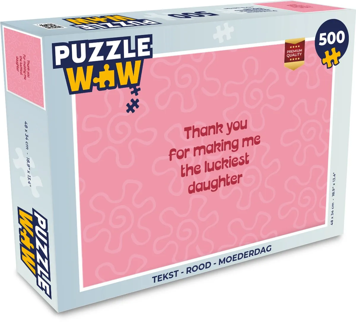 PuzzleWow Moederdag Puzzel 500 Stuks - Tekst 'Liefde' Rood