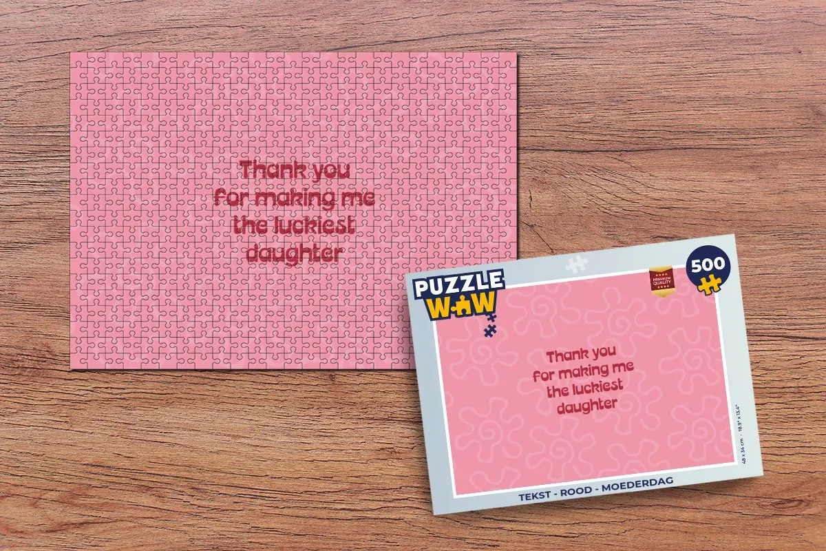 PuzzleWow Moederdag Puzzel 500 Stuks - Tekst 'Liefde' Rood