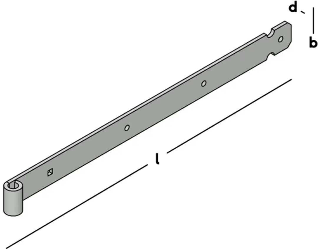 GB Duimhengel Recht Model 60cm - 16mm - Verzinkt