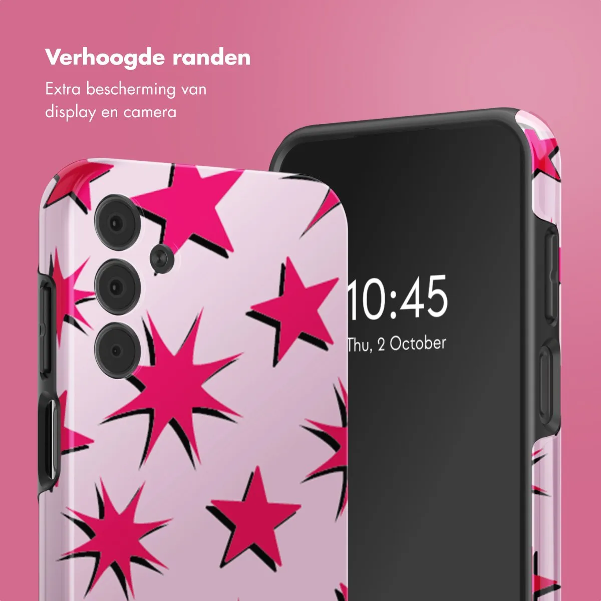 Selencia Hoesje Samsung Galaxy A15 Stars Rubine Red Light Pink