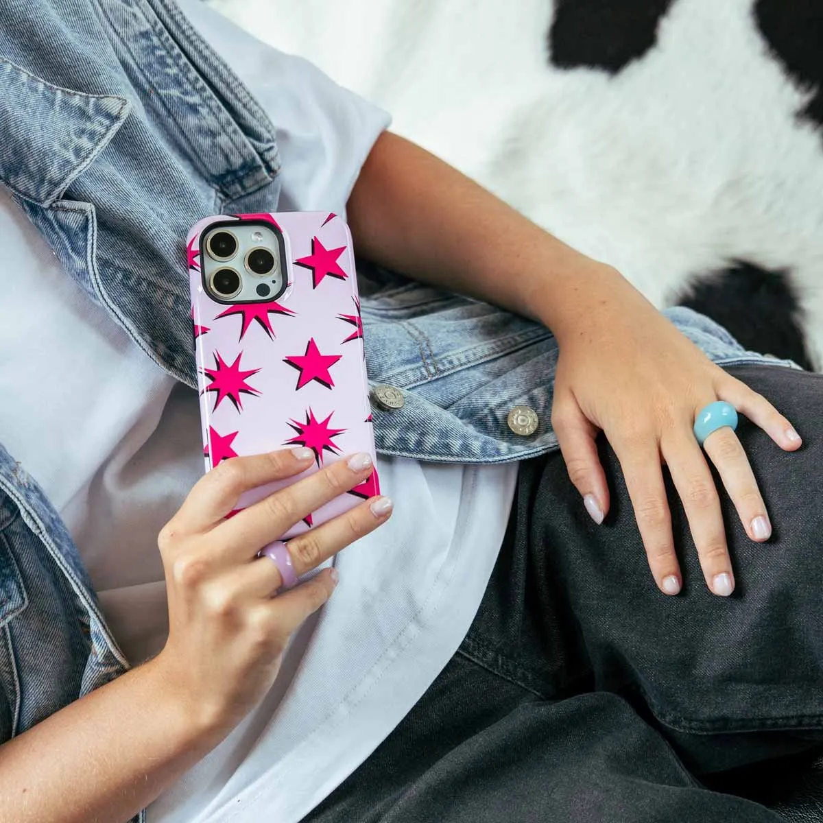 Selencia Hoesje Samsung Galaxy A15 Stars Rubine Red Light Pink - afbeelding 6 van 6