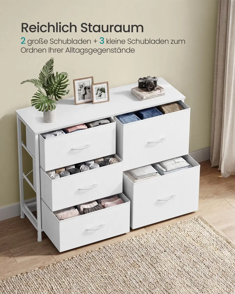 Songmics Ladekast Wolkwit 98,7x30x74,7cm - afbeelding 4 van 6