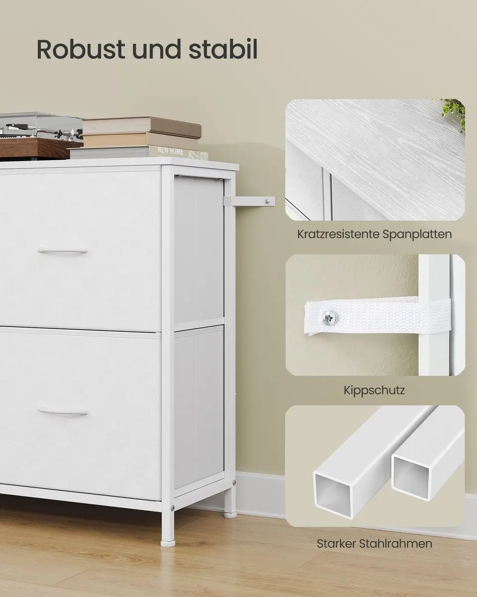 Songmics Ladekast Wolkwit 98,7x30x74,7cm - afbeelding 6 van 6