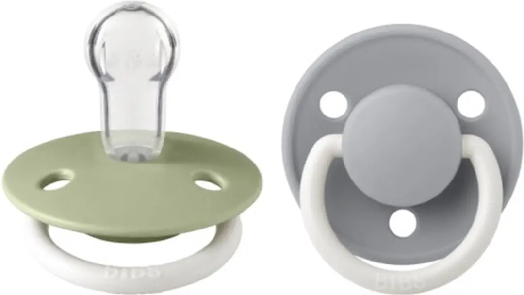 BIBS De Lux Pacifier Glow in the Dark - 2 Stuks Sage Cloud Glow