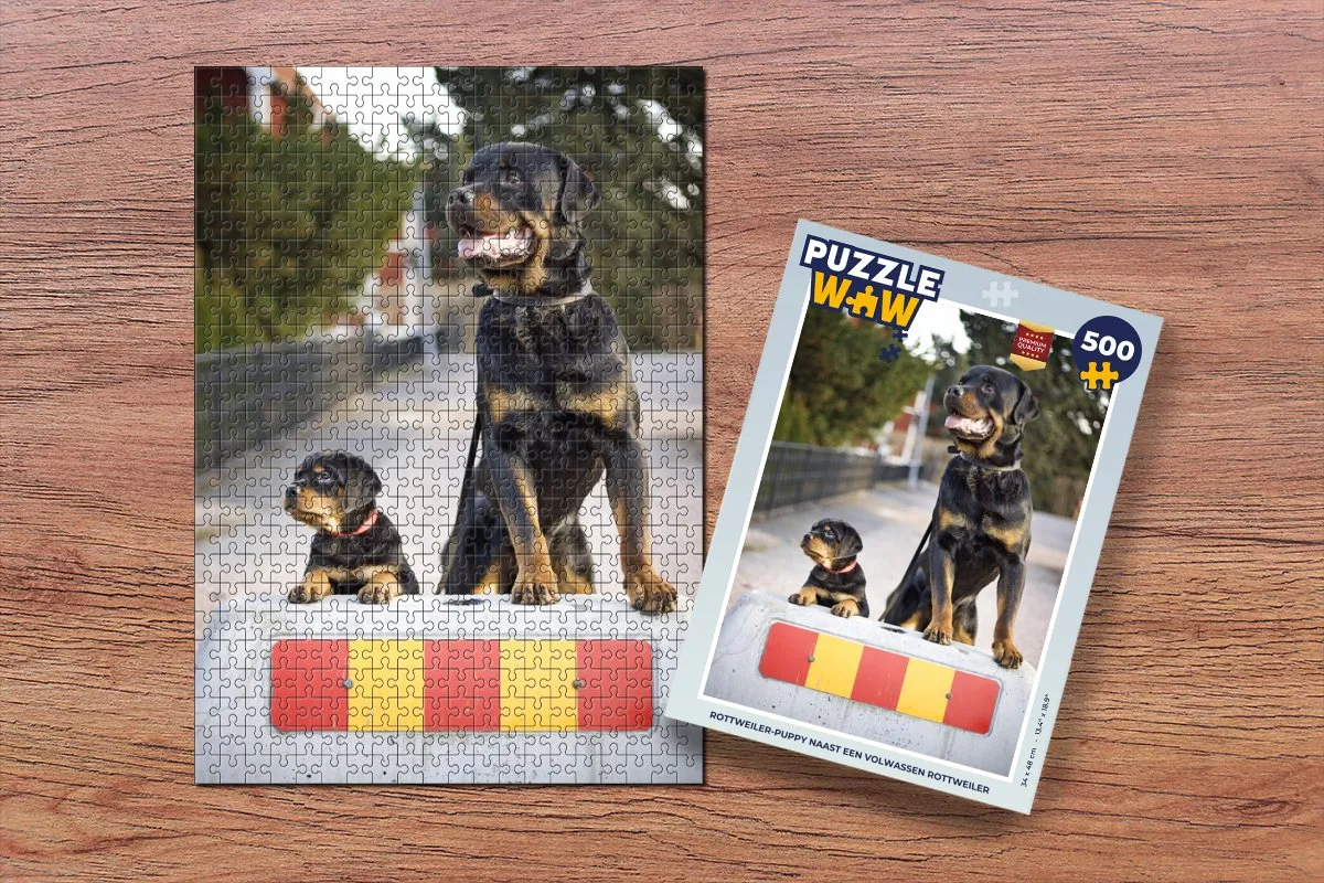 PuzzleWow Rottweiler Legpuzzel 500 Stuks - Multicolor