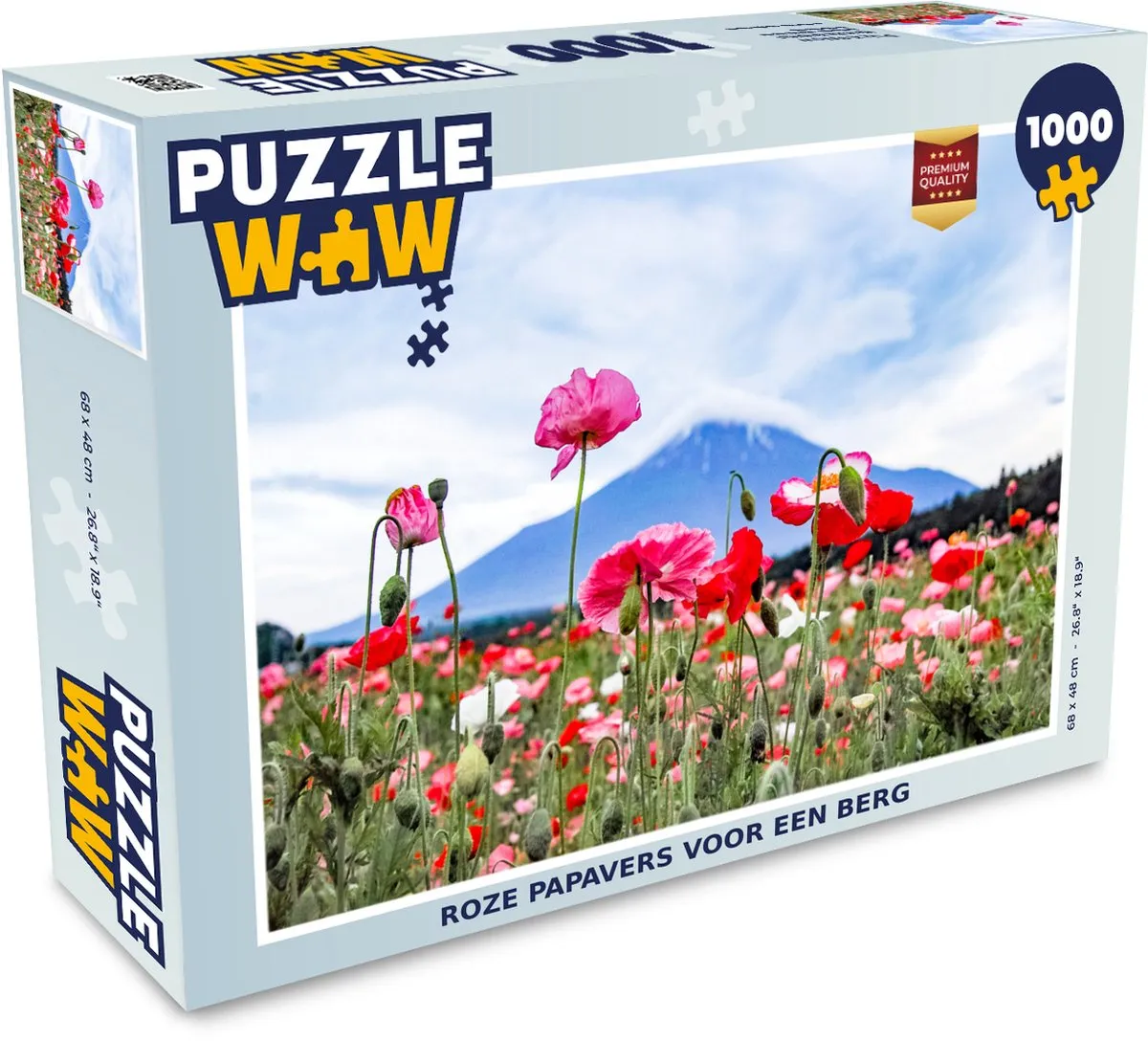 PuzzleWow Legpuzzel Roze Papavers 1000 Stuks